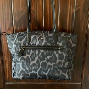 Michael Kors black and Gray Leopard print tote